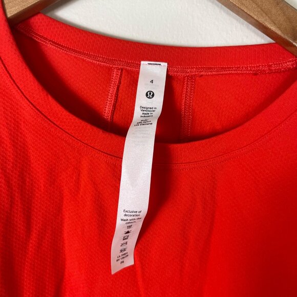 Lululemon Athletic Muscle Love Long Sleeve Shirt Autumn Red Women’s Size 4 - Picture 8 of 8